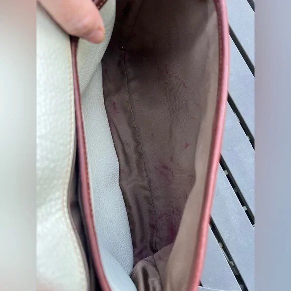 Coach Vintage Sheridan Glenwood Cream Brown Genuine Leather Crossbody Bag - Picture 11 of 15